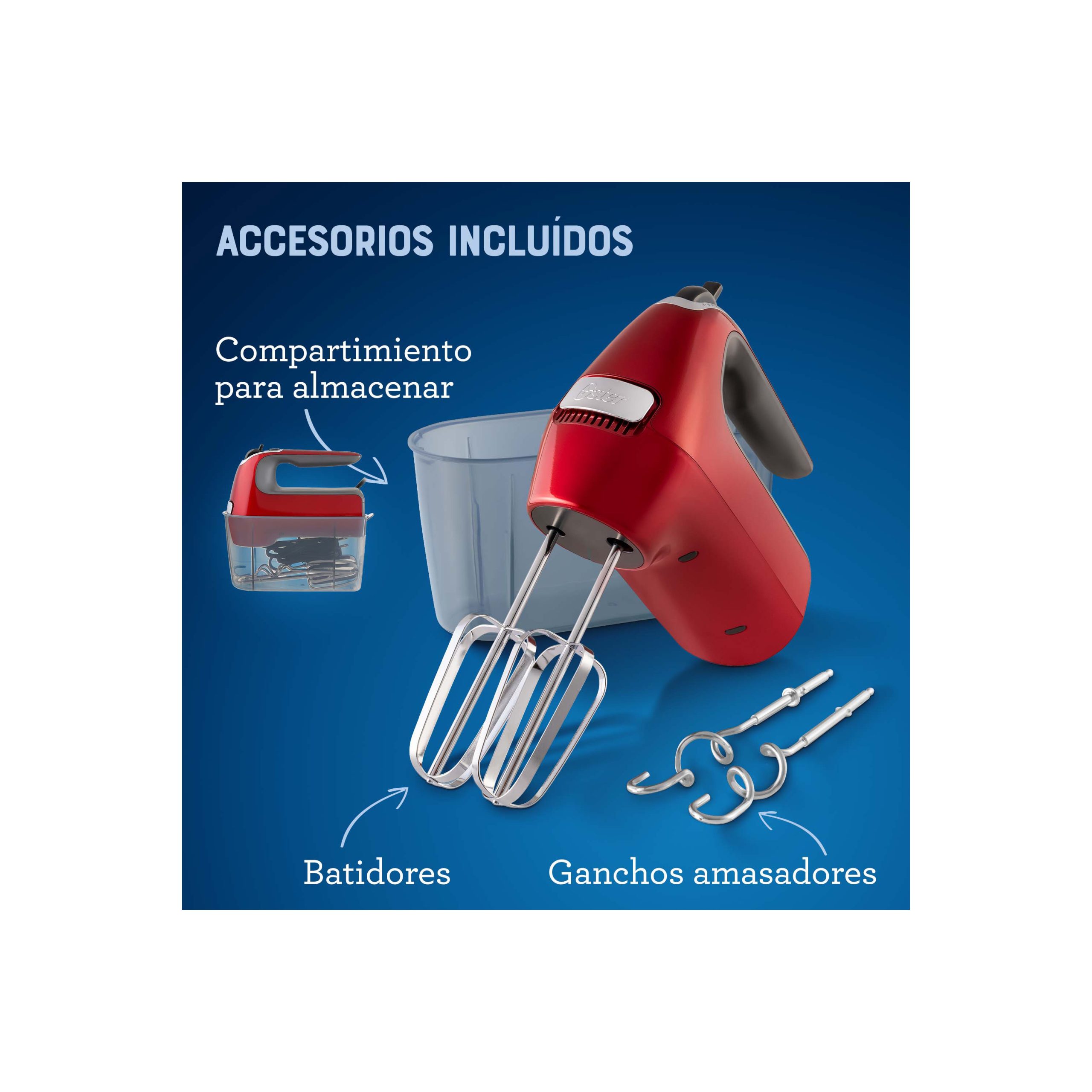 Batidora Manual Oster Roja 7 Vel 360R - Imagen 5